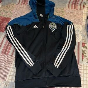 Adidas Seattle Sounders zip up hoodie track jacket medium